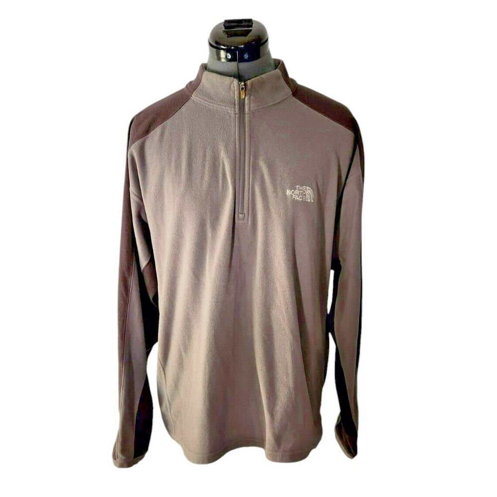 The North‎ Face TKA 100 Fleece Pullover Mens Medium Brown Quarter Zip Layering